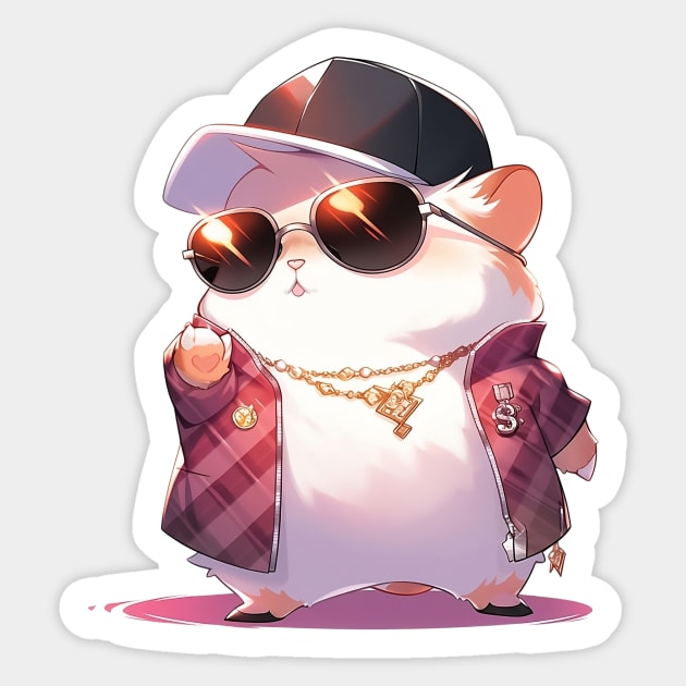 Thug Life Hamster: Rollin' with Attitude Sticker by Iron Creek